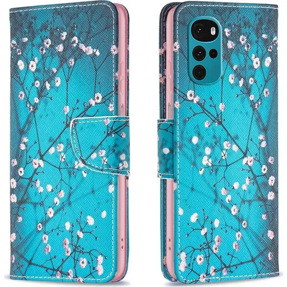 Wonderland Motorola Moto G22 Flip Etui - Blommeblomst
