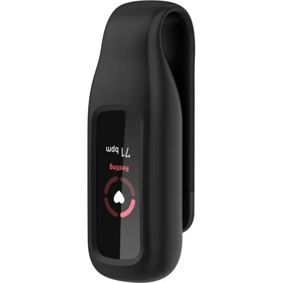 Fitbit Luxe silikoneovertræk med klipsholder - Sort