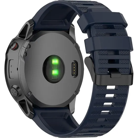 26 mm åndbar silikone-urrem til Garmin Fenix 6X - Marine Blå