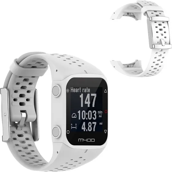 Polar M400 silikone rem - hvid