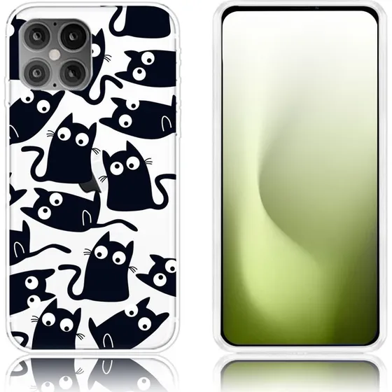 Deco Mønstret Cover til iPhone 12 / 12 Pro - Sort
