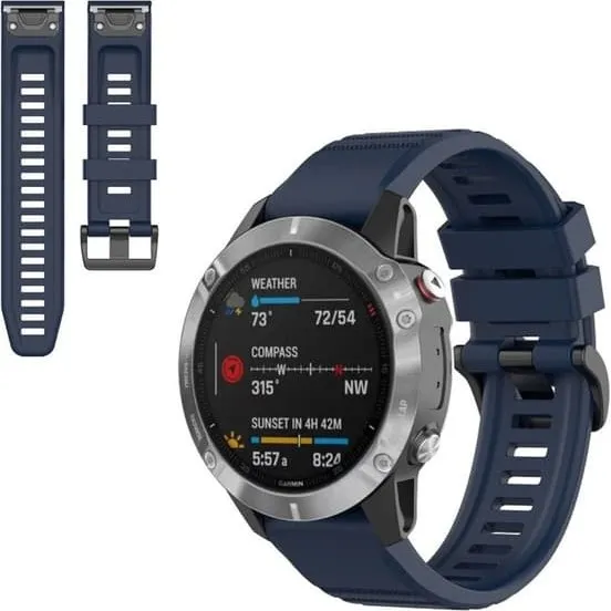 Garmin Fenix 6X Pro silikonearmbånd - Mørkeblå