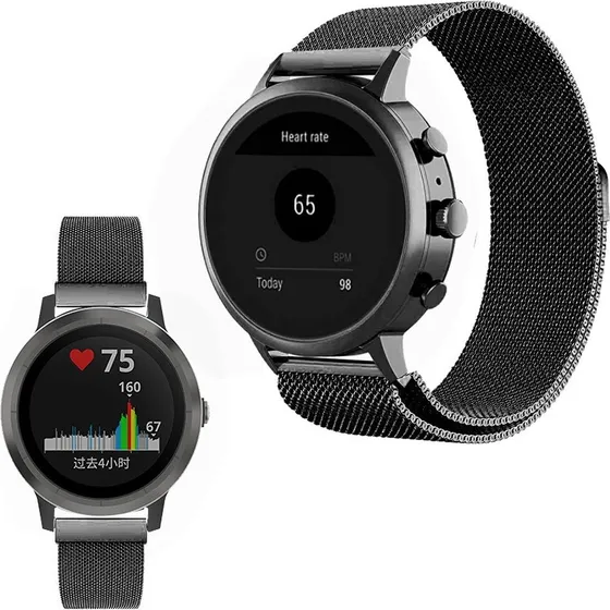 Garmin Vivoactive 4S Urrem i Sort Rustfrit Stål (115-205mm)