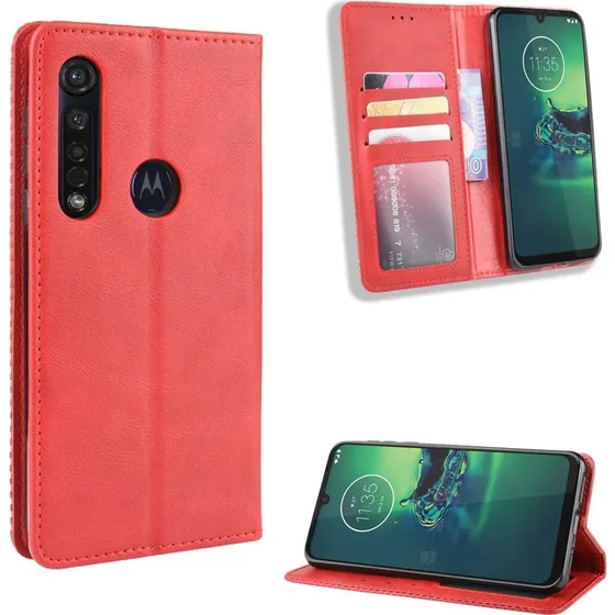 Bofink Vintage etui til Motorola Moto G8 Plus – Rød
