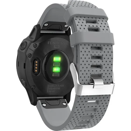 Garmin Fenix 6S Silikone Urrem - Grå (110-195mm)