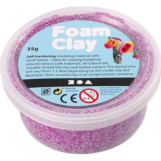 Foam Clay Neon Lilla 35 g – selvhærdende modellervoks