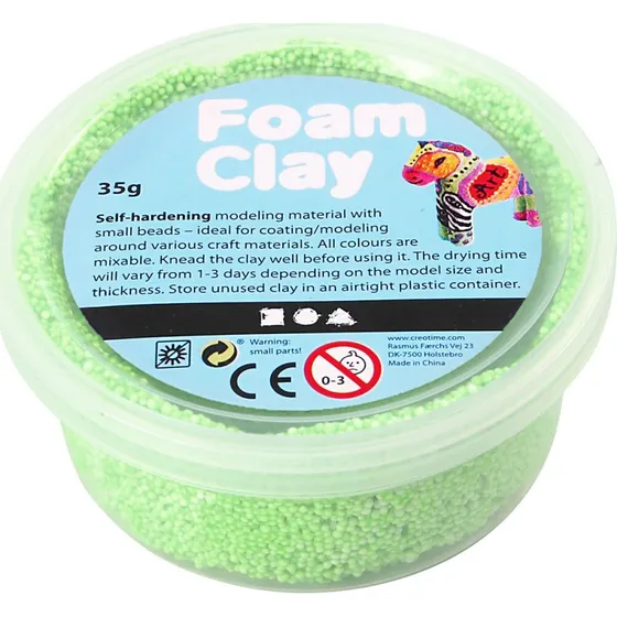 Foam Clay Neon Grøn - Selvhærdende 35 g