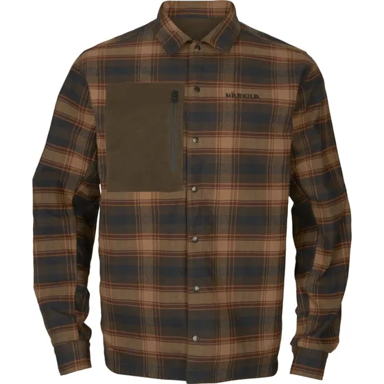 Härkila Eirik Vendbar Skjortejakke - Olive/Burgundy, S