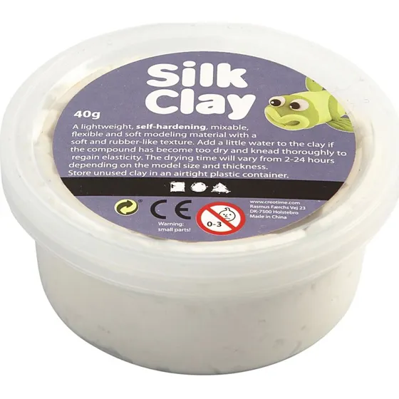 Silk Clay Hvid 40 g – Selvhærdende modellervoks