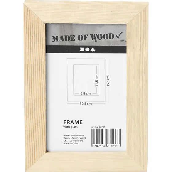 Træfotoramme med glas 10,5x15,6 cm – 1 stk