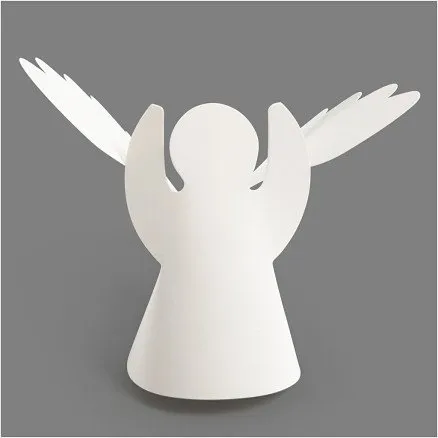25 stk. udstansede engle, h 10,5 cm - hvide papirfigurer