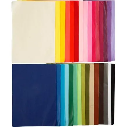 Silkepapir A4 210x297 mm 14 g - 300 ark assorterede farver