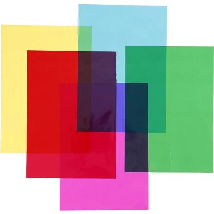 Farvet Cellofan A4 210x297 mm - 100 ark (5×20)