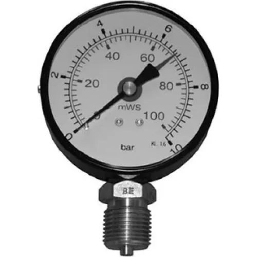 WIKA Manometer med rørgevind, 0-10 bar, 80 mm