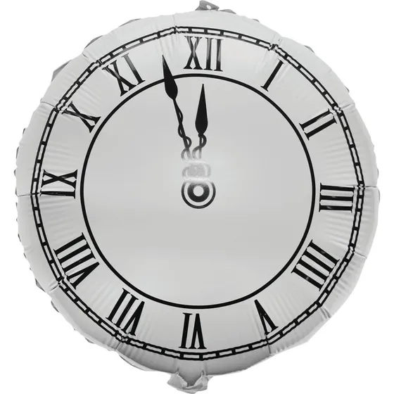 Folieballon Ur 45 cm - Hvid (Scanseason)