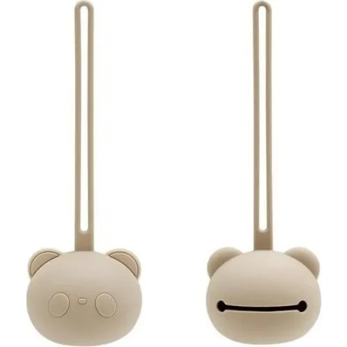 Magni Bamse Sutteholder i blød silikone - Beige