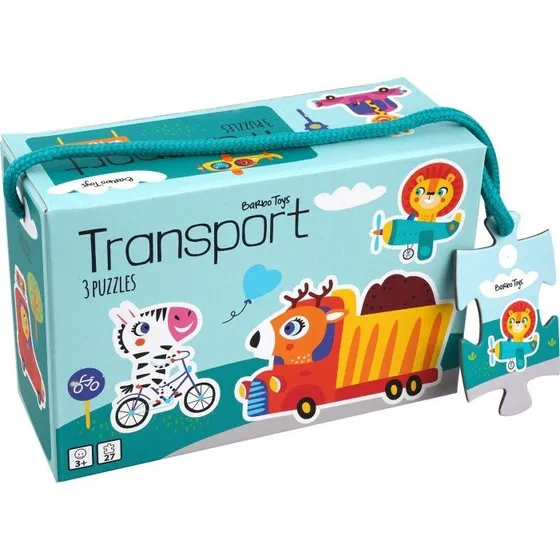 3-i-1 Puslespil Transport – 6/9/12 brikker