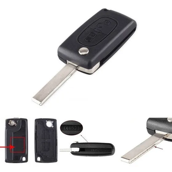 Citroen Nøglekasse skal 2 knapper CE0523 HU83 - Sort