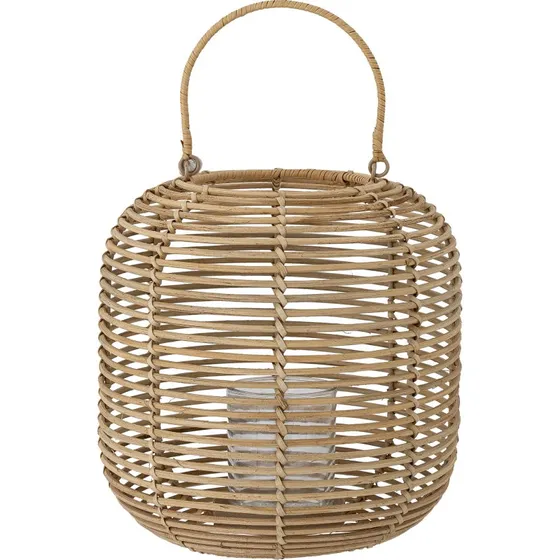 Bloomingville Nei rattan lanterne med glas - natur