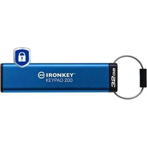 Kingston IronKey Keypad 200 32 GB USB-stik - Blå