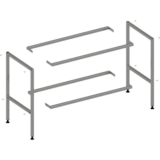 Purus stativ til stålbord, 89x57x170 cm, rustfrit stål