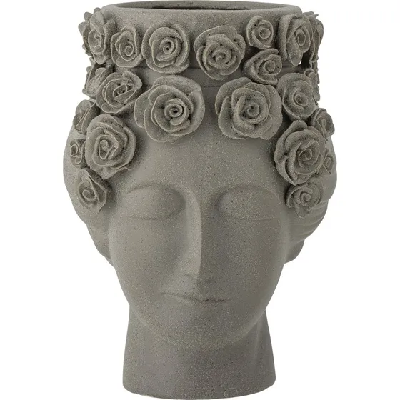Bloomingville Akira Vase, gråt stentøj H30 cm