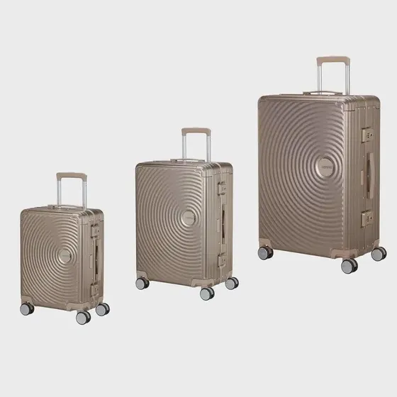 American Tourister Soundbox Bagagesæt 3 dele, Aluminium Bronze