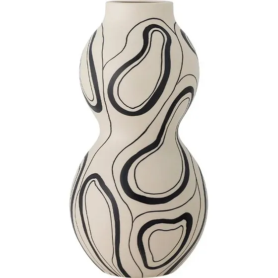Bloomingville Nicola Vase - Sort stentøj (H 34 cm)