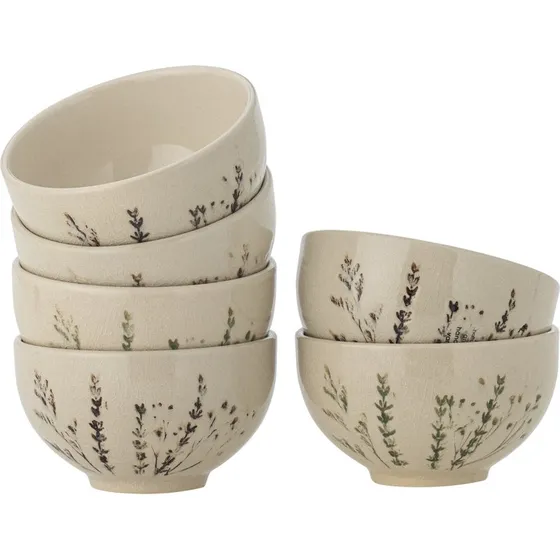 Bloomingville Bea skål 6 stk – stentøj natur D11,5 cm