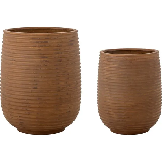 Bloomingville Mesola urtepotteskjulere sæt 2 – rustbrun