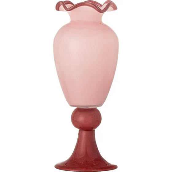 Bloomingville Frills glasvase, rosa 34 cm