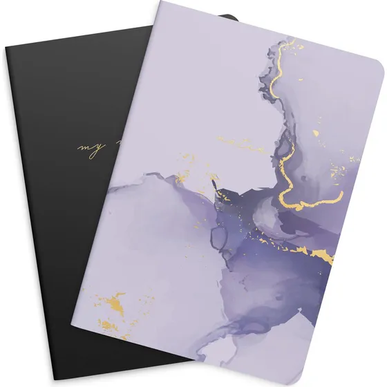 Burde Notebook Lilac & Black 2-pak - 80 sider