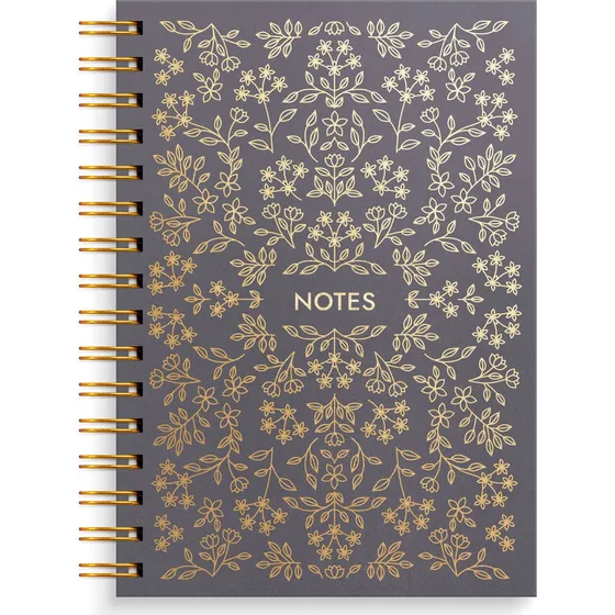 Mayland Notesbog A5 Black Flower - Spiralindbundet