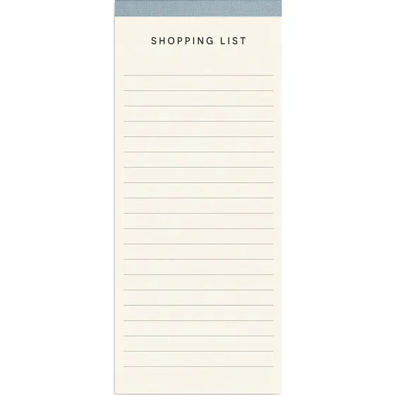 Burde Shopping List Textile Afrivningsblok - 80 sider
