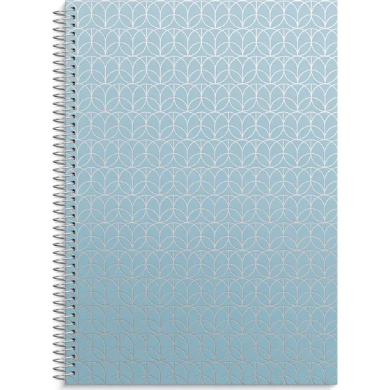 Burde Notebook A4 Circles - Blå med guldfolie