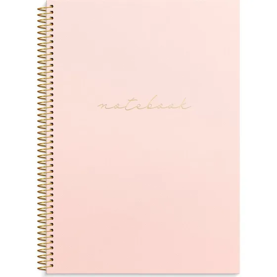 Burde Notebook A4 Pink - Spiralbundet med guldfolie