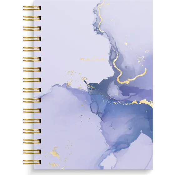 Mayland Notesbog A5 Marble - Linjeret med guldfolie