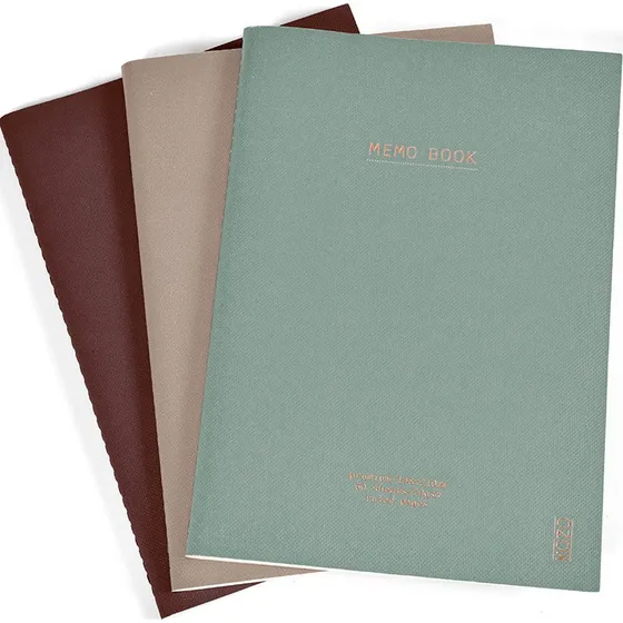 KOZO Notesbog A5 3-pak - 3 trendy farver