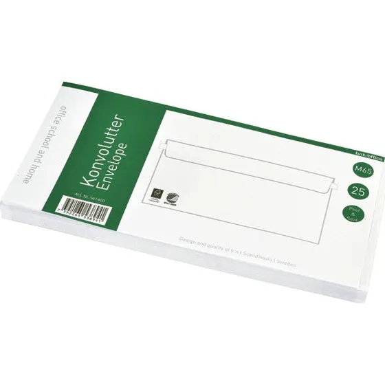 BNT M65 Kuvert 70g Peel & Seal uden rude (25 stk)