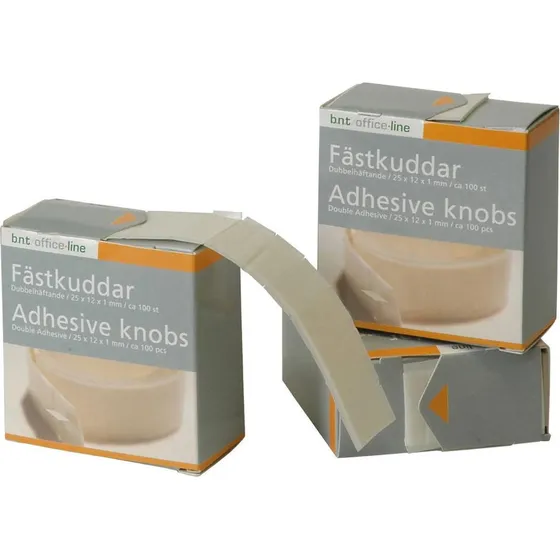 Klæbepuder 12x25mm 100 stk. Dobbeltklæbende hvide skumplastpuder