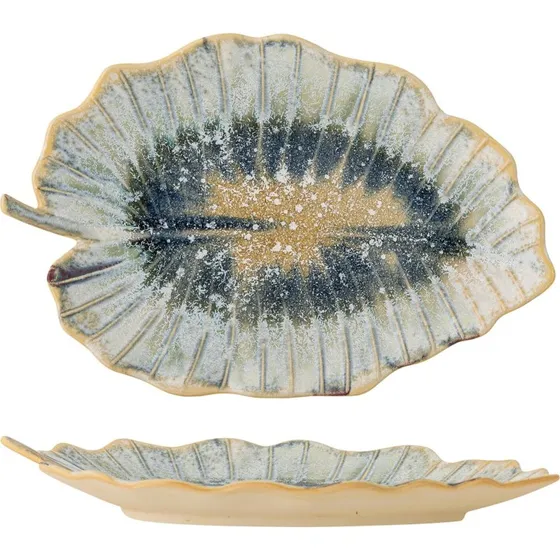 Bloomingville Dorreen serveringsfad blå stentøj