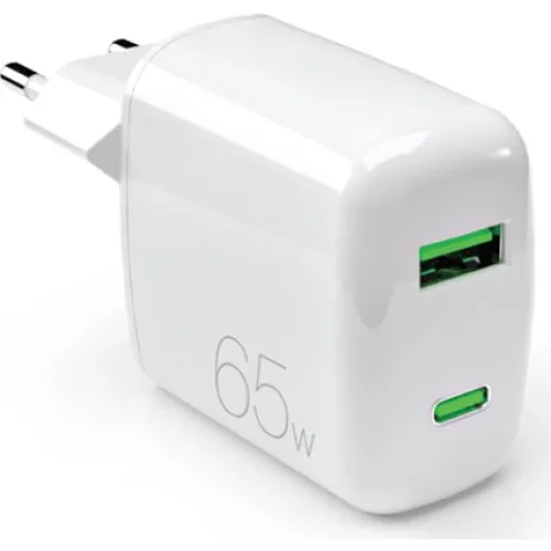 Puro 65W GaN USB-C Vægoplader - Hvid