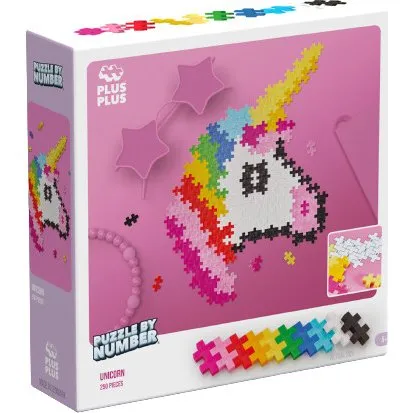 Plus-Plus Puzzle by Number – Enhjørning 250 brikker