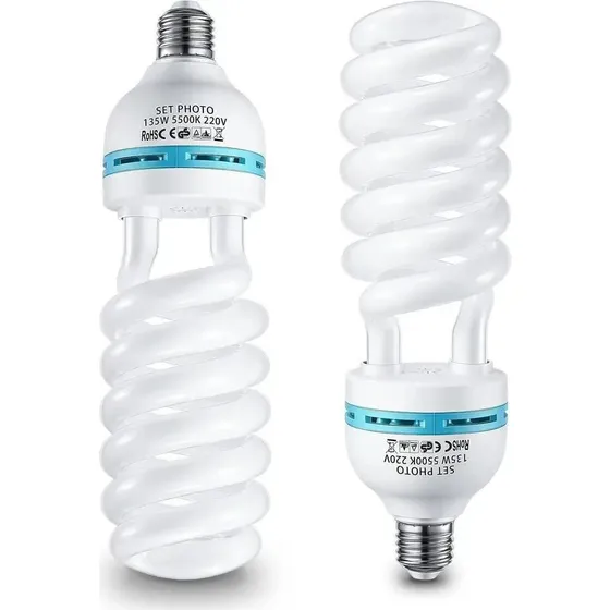 CFL Spiraali E27 Fotolamper - 2 stk. 135W 5500K