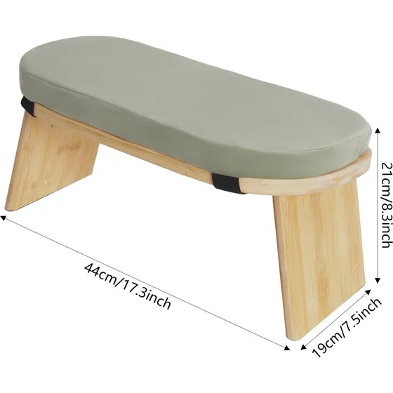 Foldbar ergonomisk meditationsbænk i bambus - Grøn