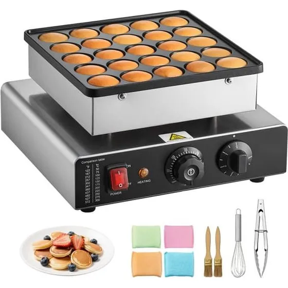 Kommerciel Mini Pandekagemaskine - 25 stk. Poffertjes Grill