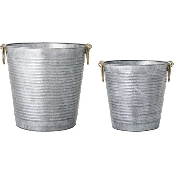 Bloomingville Evar - 2 stk. galvaniserede urtepotter