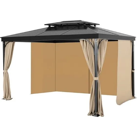 Gazebo Privatliv Gardin, Khaki, 10' x 10' x 6,7', Vandtæt