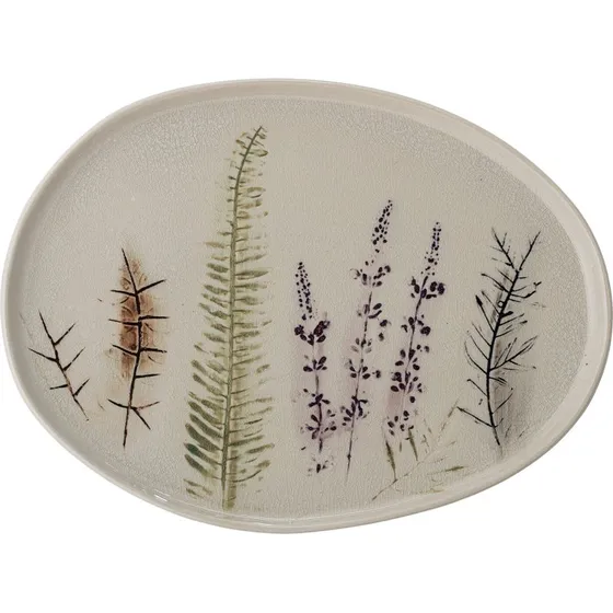 Bloomingville Bea serveringsfad i stentøj 26x34,5 cm