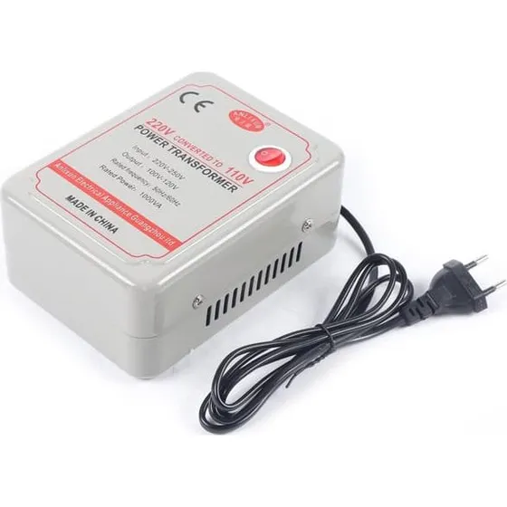 Strømtransformer 1000W: 220V-250V til 110V-120V